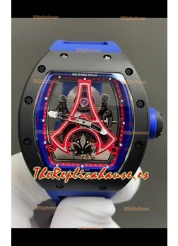 Richard Mille RM52-03 Paris Saint-Germain Tourbillon Cerámica Negra Reloj Réplica Suizo 