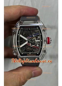 Richard Mille Super Clone RM67-02 Sapphires Casing Reloj Correa Goma Gris