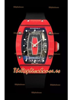 Richard Mille RM07 Rojo Caja Carbono 1:1 Superclone Reloj Réplica Suizo