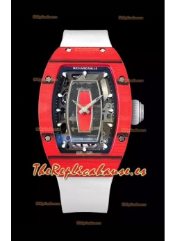 Richard Mille RM07 Rojo Caja Carbono 1:1 Superclone Reloj Réplica Suizo