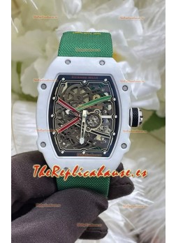 Richard Mille Super Clone RM67-02 Blanco Quartz TPT 37 Gramos Reloj Correa Verde