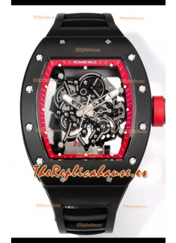 Richard Mille Super Clone RM055 Caja Cerámica con Reloj Genuino Tourbillon