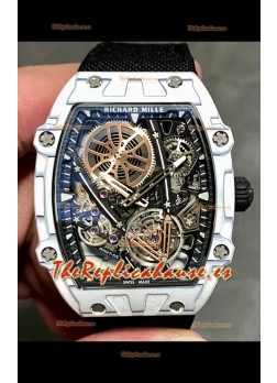 Richard Mille Super Clone 27-05 Caja de Carbono Blanco Reloj Réplica Suizo 