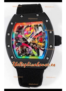 Richard Mille Super Clone RM68-01 Caja Cerámica Negra y Correa Tourbillon Réplica Suiza