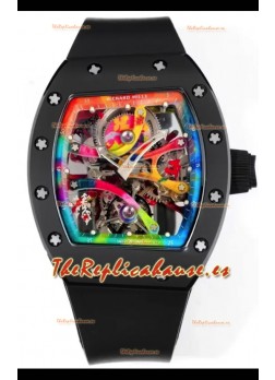 Richard Mille Super Clone RM68-01 Caja Cerámica Negra y Correa Tourbillon Réplica Suiza
