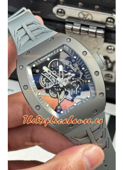 Richard Mille Super Clone RM055 Reloj Cerámica/Titanio Caja Gris con Genuino Tourbillon