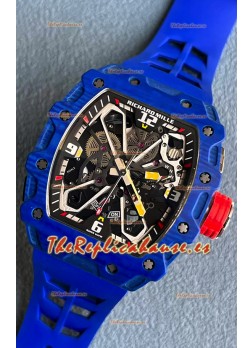 Richard Mille RM35-03 Edición Rafael Nadal Caja Fibra de Carbono Azul Reloj Réplica Espejo 1:1 Correa Azul