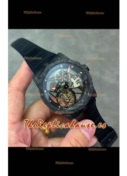 Roger Dubuis Super Clone Excalibur Spider Flying Tourbillon Skeleton Caja Carbono 42MM