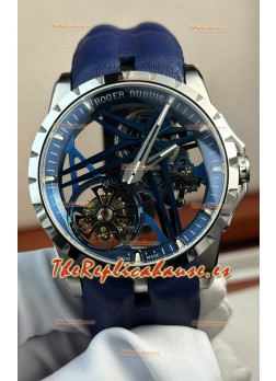 Roger Dubuis Super Clone Excalibur Spider Flying Tourbillon Skeleton Caja Titanio 42MM