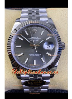 Rolex Datejust 41MM Cal.3135 Movement Swiss Replica Watch in 904L Steel  / Gris Dial