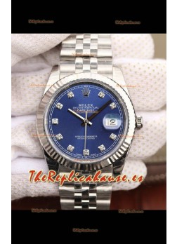 Rolex Datejust 41MM Cal.3135 Movement Swiss Replica Watch in 904L Steel /  Dial Azul