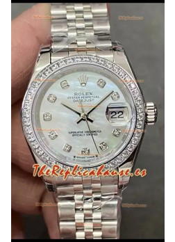 Reloj Rolex Datejust Super Clone Dial Madre Perla Caja Acero 28MM