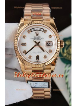 Reloj Rolex Day Date Presidential Oro Rosado 18K 40MM - Dial Perla Calidad Espejo 1:1