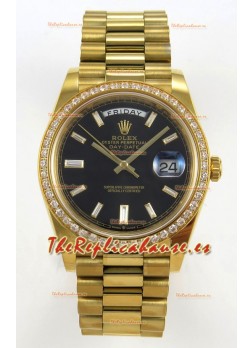 Rolex Day Date Super Clone Dial Negro 40MM 220 Gramos Reloj Réplica Suizo