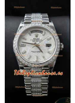 Reloj Rolex Day Date Presidential Acero Inoxidable Dial Meteorito 40MM - Calidad Espejo 1:1
