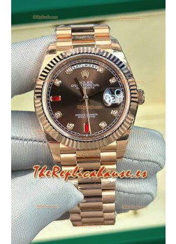 Reloj Rolex Day Date Presidential Oro Rosado 18K 40MM - Dial Marrón Calidad Espejo 1:1