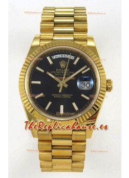 Rolex Day Date Super Clone Dial Negro 40MM 220 Gramos Reloj Réplica Suizo