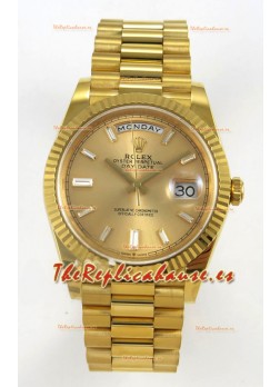 Rolex Day Date Super Clone Dial Dorado 40MM 220 Gramos Reloj Réplica Suizo