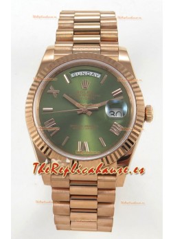 Rolex Day Date Super Clone Dial Verde 40MM 220 Gramos Reloj Réplica Suizo