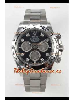 Reloj Rolex Daytona Super Clone 126509 Dial Negro Movimiento Cal.4131 - Acero 904L