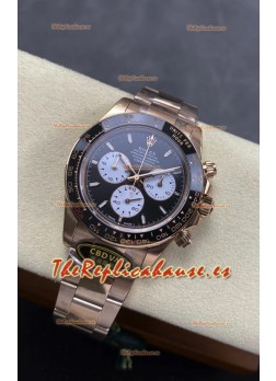 Rolex Daytona Super Clone 126525 Edición Le Mans Dial Rosado Dorado Negro Movimiento Original Cal.4132