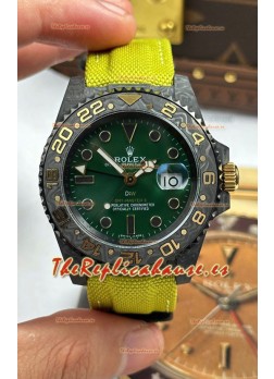 Rolex GMT Masters DiW Desert Caja de Carbono Reloj Réplica Suizo Dial Verde 