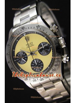 Rolex Daytona Vintage REF 6264 Dial Blanquecino Reloj Réplica Suizo- Reloj de Acero 904L