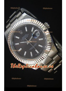 Rolex Datejust Reloj Réplica Japonés - Dial Gris en 36MM con correa Oyster