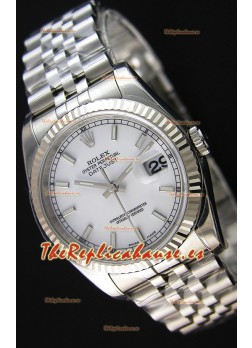 Rolex Datejust Reloj Réplica Japonés - Dial Blanco en 36MM con correa Jubilee