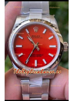 Rolex Oyster Perpetual REF#277200 31MM Movimiento y Réplica Suizo Dial Rojo Acero 904L Reloj Réplica Espejo 1:1