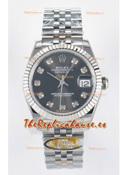 Rolex Super Clone Datejust ETA 2688 Movement 31MM Acero Inoxidable Case Reloj Dial Gris