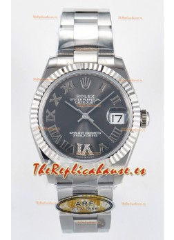 Rolex Super Clone Datejust ETA 2688 Movement 31MM Acero Inoxidable Case Reloj Dial Gris