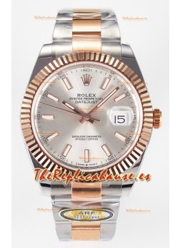 Rolex Super Clone Datejust ETA 3235 Movement 41MM Reloj Chapado en Oro Rosado Dos Tonos Dial Acero