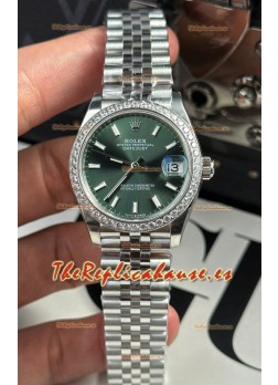 Rolex Super Clone Datejust ETA 2688 Movement 31MM Reloj Caja Acero Inoxidable Dial Verde