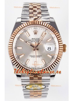 Rolex Super Clone Datejust ETA 3235 Movement 41MM Reloj Chapado en Oro Rosado Dos Tonos Dial Acero