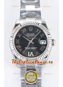 Rolex Super Clone Datejust ETA 2688 Movement 31MM Acero Inoxidable Reloj Dial Gris 