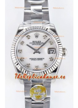 Rolex Super Clone Datejust ETA 2688 Movement 31MM Reloj Acero Inoxidable Dial Perla