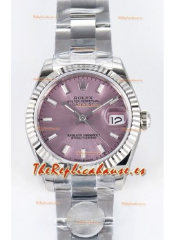 Rolex Super Clone Datejust ETA 2688 Movement 31MM Reloj Acero Inoxidable Dial Rosa 