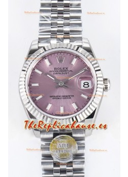 Rolex Super Clone Datejust ETA 2688 Movement 31MM Reloj Acero Inoxidable Dial Rosa 