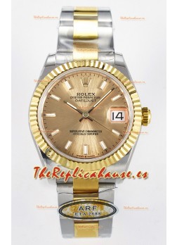 Rolex Super Clone Datejust ETA 2688 Movement 31MM Reloj y Dial Oro Amarillo Dos Tonos