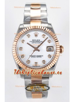 Rolex Super Clone Datejust ETA 2688 Movement 31MM Dial Oro Rosado Dos Tonos