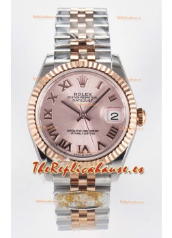 Rolex Super Clone Datejust ETA 2688 Movement 31MM Oro Rosado Dos Tonos Suizo Dial Champange