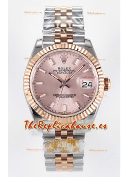 Rolex Super Clone Datejust ETA 2688 Movement 31MM Oro Rosado Dos Tonos Suizo Dial Champange