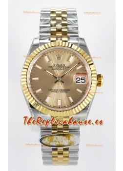 Rolex Super Clone Datejust ETA 2688 Movement 31MM Reloj y Dial Oro Amarillo Dos Tonos