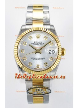 Rolex Super Clone Datejust ETA 2688 Movement 31MM Oro Amarillo Dos Tonos Suizo Dial Acero 