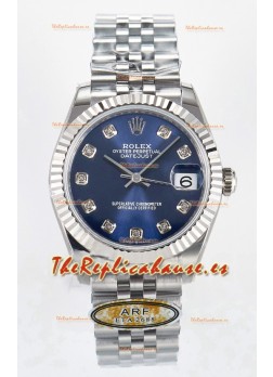 Rolex Super Clone Datejust ETA 2688 Movement 31MM Reloj Acero Inoxidable Dial Azul