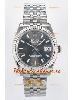 Rolex Super Clone Datejust ETA 2688 Movement 31MM Acero Inoxidable Case Reloj Dial Gris