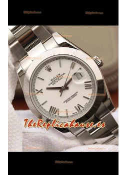 Rolex Datejust 41MM Cal.3135  Reloj Réplica Suizo a Espejo 1:1 en 904L Dial Blanco