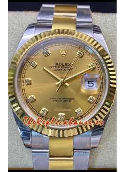 Rolex Datejust 126333 41MM Reloj Réplica Suizo a Espejo 1:1 en Acero 904L - Dial Dorado