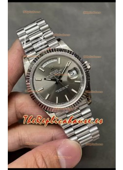 Rolex Day Date Presidencial Reloj Caja Acero Inoxidable Dial Gris 40MM - Calidad Espejo 1:1